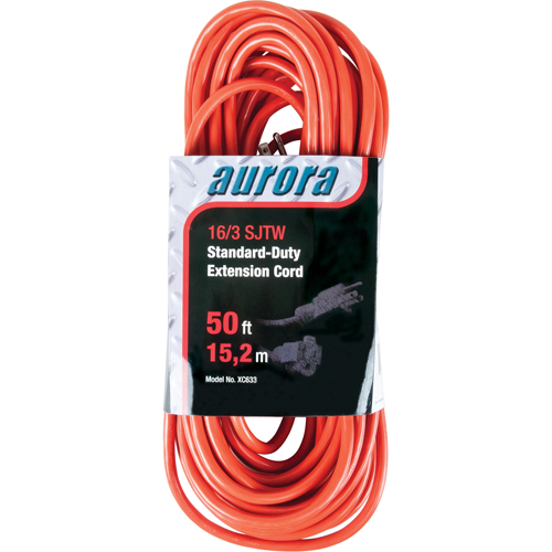Extension Cord, Indoor/Outdoor, SJTW, 16/3 AWG, 13 A, 50' Planification Entrepots Molloy