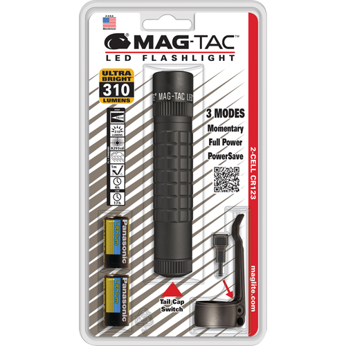 Lampes de poche tactiques Mag-Tac, DEL, 310 lumens, Piles CR123 Planification Entrepots Molloy