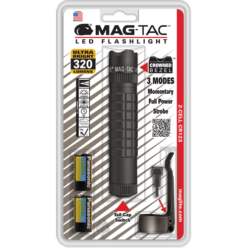 Lampes de poche tactiques Mag-Tac, DEL, 320 lumens, Piles CR123 Planification Entrepots Molloy