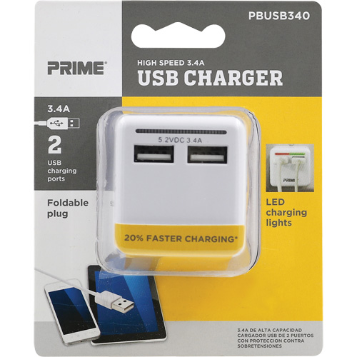Prime&reg; High-Speed USB Charger Planification Entrepots Molloy