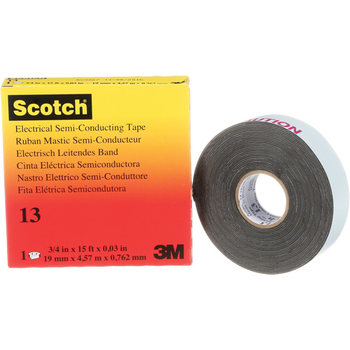 Scotch&reg; Electrical Semi-Conducting Tape, 19 mm (3/4") x 4.6 m (15'), Black, 30 mils Planification Entrepots Molloy