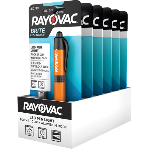 Lampes-stylos Brite Essentials, DEL, 3 lumens, Corps en Aluminium, piles AAA, Compris Planification Entrepots Molloy