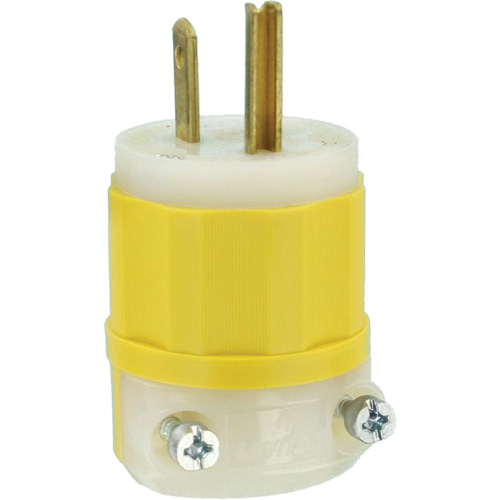 Industrial Grade Straight-Blade Plug, Impact Modified Nylon, 15 A, 125 V Planification Entrepots Molloy