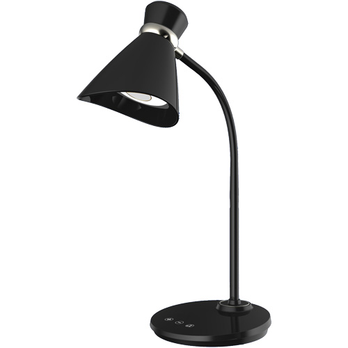 Desk Lamp, 6 W, LED, 16" Neck, Black Planification Entrepots Molloy