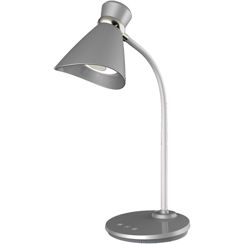 Desk Lamp, 6 W, LED, 16" Neck, Silver Planification Entrepots Molloy