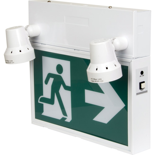 Running Man Sign with Security Lights, LED, Battery Operated/Hardwired, 12-1/10" L x 11" W, Pictogram Planification Entrepots Molloy
