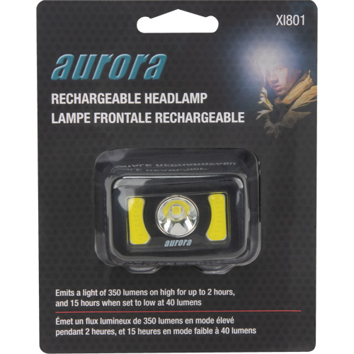 Lampe frontale, DEL, 350 lumens, 2 hres de fonctionnement, piles Rechargeable Planification Entrepots Molloy