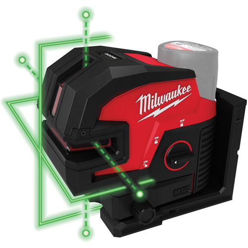 M12 Green Cross Line & 4-Points Laser Planification Entrepots Molloy