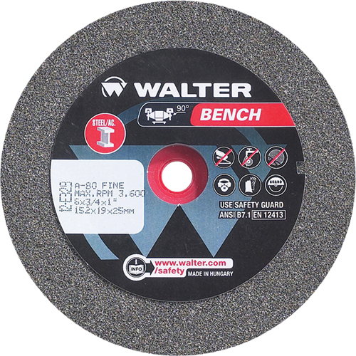 Bench Grinding Wheel, 6" x 3/4", 1" Arbor, 1 Planification Entrepots Molloy