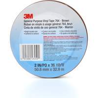 Ruban en vinyle pour travaux g&eacute;n&eacute;raux 764, 50,8 mm (2") la x 32,9 m (108') lo, 5 mils, Brun Planification Entrepots Molloy