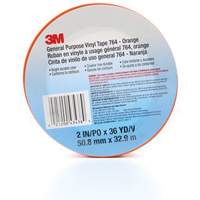 Ruban en vinyle pour travaux g&eacute;n&eacute;raux 764, 50,8 mm (2") la x 32,9 m (108') lo, 5 mils, Orange Planification Entrepots Molloy