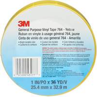 Ruban en vinyle pour travaux g&eacute;n&eacute;raux 764, 25,4 mm (1") la x 32,9 m (108') lo, 5 mils, Jaune Planification Entrepots Molloy