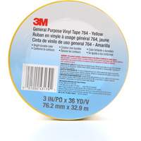 Ruban en vinyle pour travaux g&eacute;n&eacute;raux 764, 76 mm (3") la x 32,9 m (108') lo, 5 mils, Jaune Planification Entrepots Molloy
