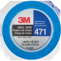 Ruban en vinyle 471, 25,4 mm (1") la x 32,9 m (108') lo, 5,3 mils, Bleu Planification Entrepots Molloy