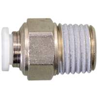 Straight Threaded Connector, 1/4", Brass, NPT Thread Planification Entrepots Molloy