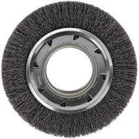 Crimped Wire Wheel Brush - Medium Face, 4-1/4" Dia., 0.012 Fill, 2" Arbor Planification Entrepots Molloy