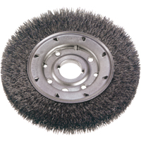 Crimped Wire Wheel Brushes - Narrow Face, 6" Dia., 0.014" Fill, 1-1/4" Arbor Planification Entrepots Molloy