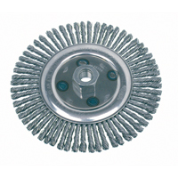 Brosse rotative &agrave; fils nou&eacute;s, pour passe de fond, Dia. 4-7/8", Fils 0,02", Arbre 5/8"-11, Acier Planification Entrepots Molloy