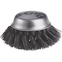 Knot Wire Cup Brushes - Stagger Row, 5-3/4" Dia. x 5/8"-11 Arbor Planification Entrepots Molloy