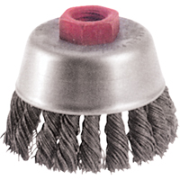 Knot Wire Cup Brushes - High Speed Small Grinder, 2-3/4" Dia. x M10x1.25 Arbor Planification Entrepots Molloy