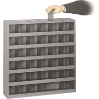 Adjustable Storage Bin Cabinet, Steel, 36 Drawers, 23-3/4" x 4-3/4" x 23-3/4", Grey Planification Entrepots Molloy