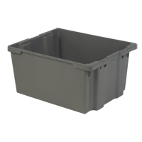 Polylewton Stack-N-Nest&reg; Containers, 15.1" x 30.1" x 24", Grey Planification Entrepots Molloy