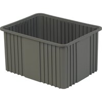 Contenant Divider Box, Poly&eacute;thyl&egrave;ne, 20,9" la x 15,9" p x 12" h, Gris Planification Entrepots Molloy