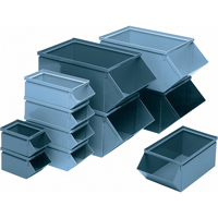 Bac en acier, Cap. 100 lb, 4-1/2" la x 8" p x 4-1/2" h, Bleu Planification Entrepots Molloy
