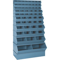 Bacs sectionnels superposables, Cap. 100 lb, 37" la x 8" p x 4-1/2" h, Bleu Planification Entrepots Molloy