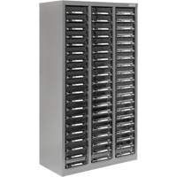 KPC-300 Parts Cabinet, Galvanized Steel, 60 Drawers, 21-3/10" x 10-2/5" x 36-9/10", Grey Planification Entrepots Molloy