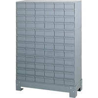 Industrial Drawer Cabinet With Base, 72 Drawers, 34-1/8" W x 12-1/4" D x 48-1/8" H, Grey Planification Entrepots Molloy