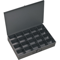Compartment Scoop Boxes, Steel, 20 Slots, 13-3/8" W x 9-1/4" D x 2" H, Grey Planification Entrepots Molloy