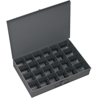 Compartment Scoop Boxes, Steel, 24 Slots, 13-3/8" W x 9-1/4" D x 2" H, Grey Planification Entrepots Molloy