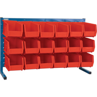 Louvered Rack with Bins, 18 Bins, 36" W x 8-1/4" D x 22" H Planification Entrepots Molloy