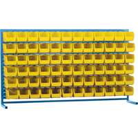 Louvered Rack with Bins, 72 Bins, 72" W x 15" D x 40" H Planification Entrepots Molloy
