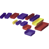 Shelf Bins, 6-5/8" W x 4" H x 23-5/8" D, Yellow, 50 lbs. Capacity Planification Entrepots Molloy
