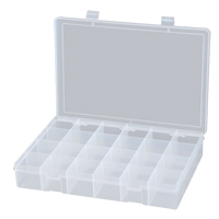 Compact Polypropylene Compartment Cases, 13-1/8" W x 9" D x 2-5/16" H, 24 Compartments Planification Entrepots Molloy