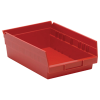 Bacs de rangement pour tablettes, 8-3/8" la x 4" H x 11-5/8" p, Rouge, Capacit&eacute; 30 lb Planification Entrepots Molloy
