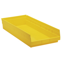 Shelf Bins, 11-1/8" W x 4" H x 23-5/8" D, Yellow, 50 lbs. Capacity Planification Entrepots Molloy