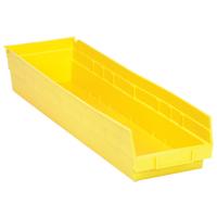 Shelf Bins, 6-5/8" W x 4" H x 23-5/8" D, Yellow, 50 lbs. Capacity Planification Entrepots Molloy