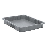 Contenants Divider Box, Plastique, 22,5" la x 17,5" p x 3" h, Gris Planification Entrepots Molloy