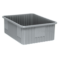 Contenants Divider Box, Plastique, 22,5" la x 17,5" p x 8" h, Gris Planification Entrepots Molloy