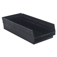 Bac pour &eacute;tag&egrave;re &eacute;conomique, 8-3/8" la, 4" h x 17-7/8" p, Noir Planification Entrepots Molloy