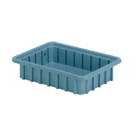 Divider Box&reg; Containers, Polyethylene, 10.8" W x 8.3" D x 2.5" H, Light Blue Planification Entrepots Molloy