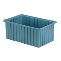 Divider Box&reg; Containers, Polyethylene, 16.5" W x 10.9" D x 7" H, Light Blue Planification Entrepots Molloy