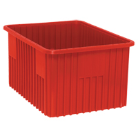 Contenants Divider Box, Plastique, 22,5" la x 17,5" p x 12" h, Rouge Planification Entrepots Molloy