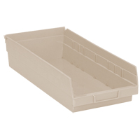 Bac pour &eacute;tag&egrave;re &eacute;conomique, 8-3/8" la, 4" h x 17-7/8" p, Ivoire Planification Entrepots Molloy