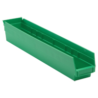 Bac pour &eacute;tag&egrave;re &eacute;conomique, 4-1/8" la, 4" h x 23-5/8" p, Vert Planification Entrepots Molloy