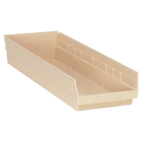 Bac pour &eacute;tag&egrave;re &eacute;conomique, 8-3/8" la x 4" H x 23-5/8" p, Ivoire, Capacit&eacute; 60 lb Planification Entrepots Molloy