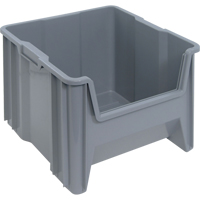 Giant Stacking Containers, 16.5" W x 17.5" D x 12.5" H, Grey Planification Entrepots Molloy